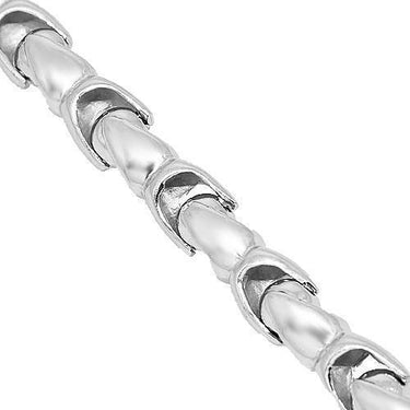 14K White Solid Gold Mens Fancy Bracelet 7 mm